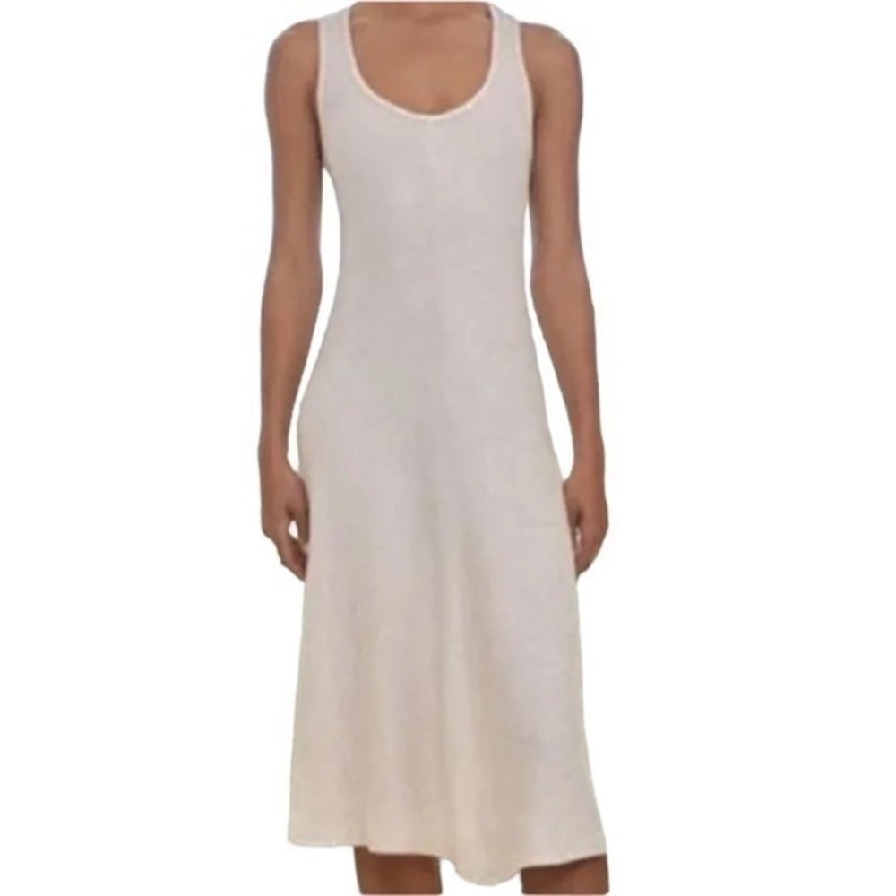 JOHNNY WAS CALME Ecru Throw on Cozy Knit Tank Midi Dress